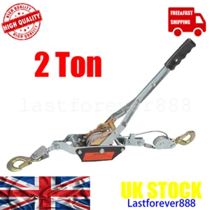 Dual Gear Power Puller UK Heavy Duty 2 Hook Cable Puller Hand Winch 2 Ton - Picture 1 of 13
