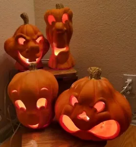 Molde soplado de espuma de calabaza Casper Ghost + 3 tíos de colección iluminar decoración de Halloween 1995 - Imagen 1 de 22