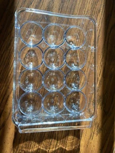 Refrigerator Egg Holder Hold 12 Eggs Hard Clear Plastic Bin for Frig used - Picture 1 of 7