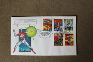 Comic Book Super Heroes First day 5 stamps New - Picture 1 of 2