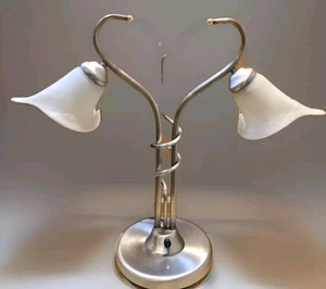 Vintage "OH Lighting" Lamp Unique Rare Midcentury ART GLASS Floral Globe 27" - Picture 1 of 24