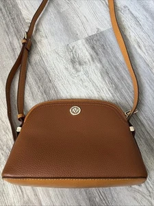 Anne Klein Classic Curves Crossbody Bag Saddle Camel & Orange Perfect Condition - Picture 1 of 8