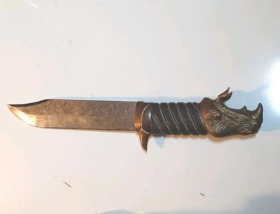 Réplica de cuchillo Bowie cabeza de rinoceronte de Drácula (1992) réplica de película FactoryX Foto 1 de 4