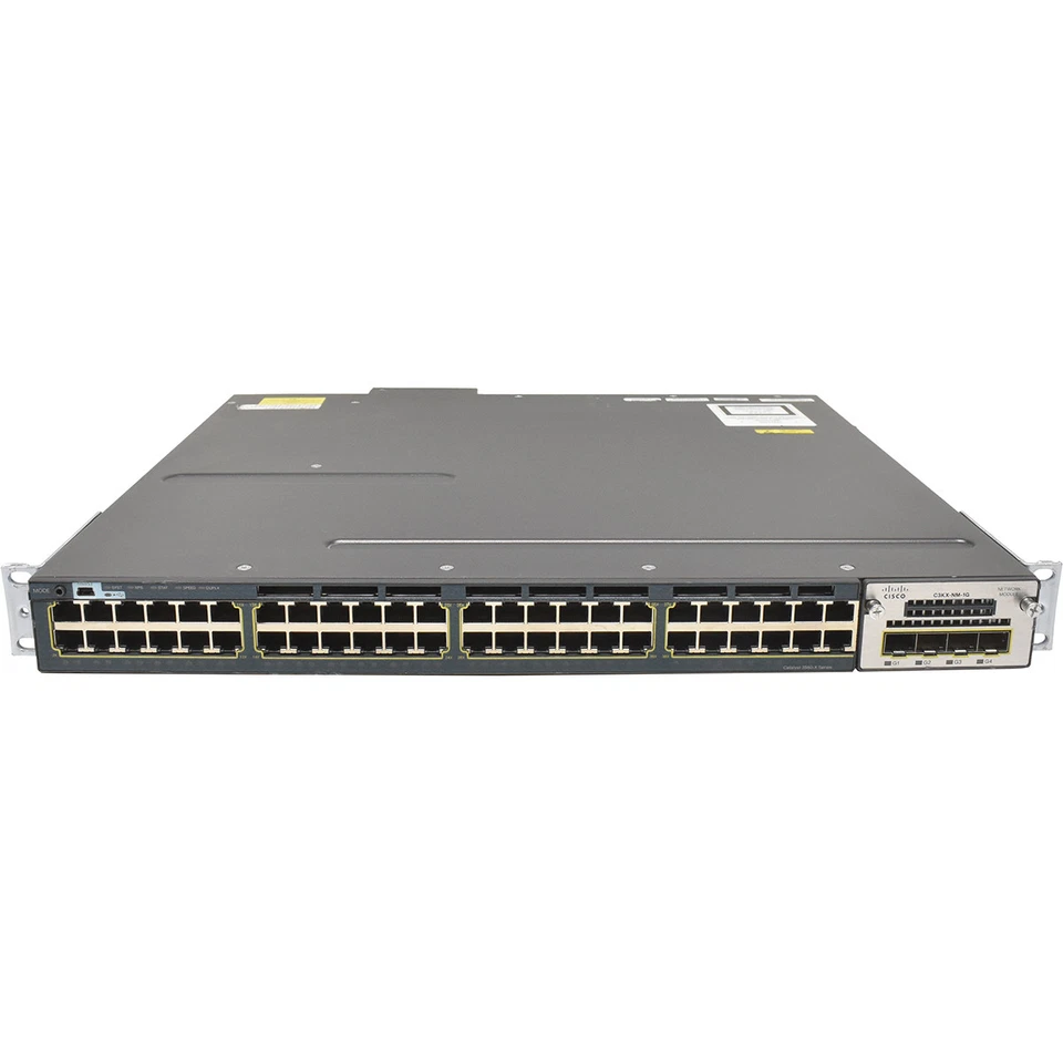 Cisco WS-C3560X-48T-S Switch GE 48 porte RJ-45 1x alimentatore + orecchie rac... - Immagine 1 di 4