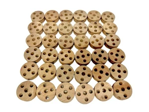 Tinkertoy 36 Spools 5 Holes Wooden Replacement Parts Large Lot Classic Pieces - Picture 1 of 13