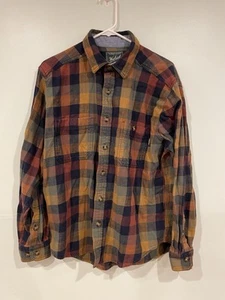 Camisa de franela Woolrich manga larga para hombre grande multicolor naranja amarillo azul rojo - Imagen 1 de 7
