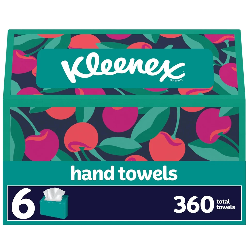 Kleenex Disposable Paper Hand Towels 6 Boxes 60 Tissues per Box (360 Total ...