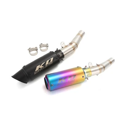 Exhaust System Black Muffler Silencers Mid Link Pipe For Yamaha YZF R6 2006-2025 - Bild 1 von 4