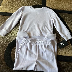 Under Armour Salt Purple Sweatshirt And Pants Set Toddler Girls Size 3T NWT - Picture 1 of 13