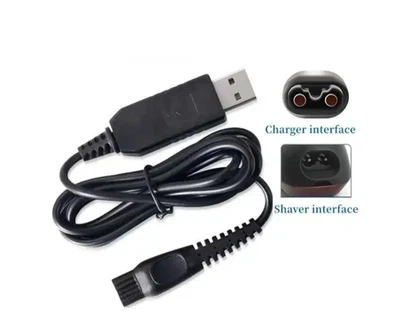 USB Charging Cable for Philips Series 5000 Shaver Trimmer Charger Lead Black