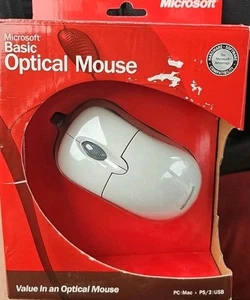 Microsoft Basic Optical Mouse Scroll Wheel PS/2 USB Wired Vintage - SEALED - Picture 1 of 3