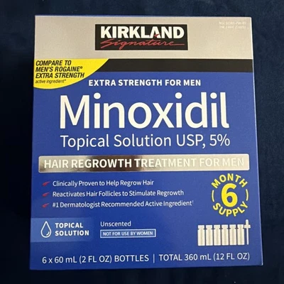 KIRKLAND Minoxidil 5% Extra Fuerza Hombres Solución de Regeneración del Cabello Suministro para 6 Meses Foto 1 de 4