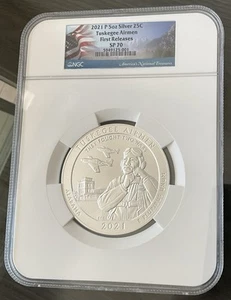 2021 P 5oz Silver 25C Tuskegee Airmen NGC SP 70 - Picture 1 of 2