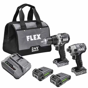 Flex FXM201-2A 24V Brushless 2 Tool Combo Kit Drill Driver and Impact Driver - Picture 1 of 10