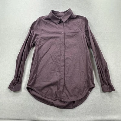 Lululemon Shirt Womens 6 Purple Button Down Collared Long Sleeve Hidden Pocket - Image 1 of 4