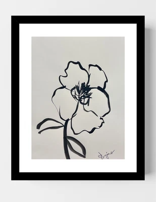 瓜哈多原版新表现主义摇滚玫瑰 12X9 纸签名艺术 — 第 1/4 张图片