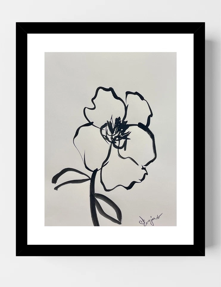 瓜哈多原版新表现主义摇滚玫瑰 12X9 纸签名艺术 — 第 1/4 张图片