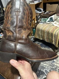 Ariat 10017355 Brown Square Toe Leather Cowboy Boots Men's 11.5 D - Picture 1 of 24