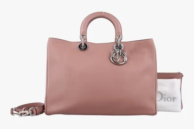 Dior Diorissimo Leather Tote Bag 2-Ways Light Pink Silver Hardware - Image 1 of 4