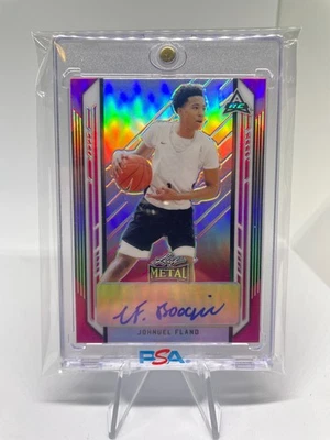2021-22 Leaf Metal Johnuel Fland Pink Prizm Rookie Auto /30 - Image 1 of 2