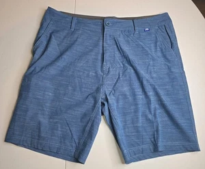 AFTCO Men's Size 38 Fishing Shorts Blue With White Stripes -1003 - Picture 1 of 9