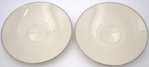 Lenox Olympia PL X-303P Saucers Set of 2 Ivory with Platinum Trim USA - Picture 1 of 6