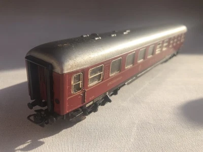 Vintage Märklin 4024 HO Gauge Pressed Steel DSG Dining Car 36201 Maroon GC - Image 1 of 4