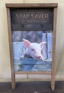 Vintage No 190 Soap Saver National Washboard Co Laundry Board Picture Frame 24”T - Picture 1 of 5