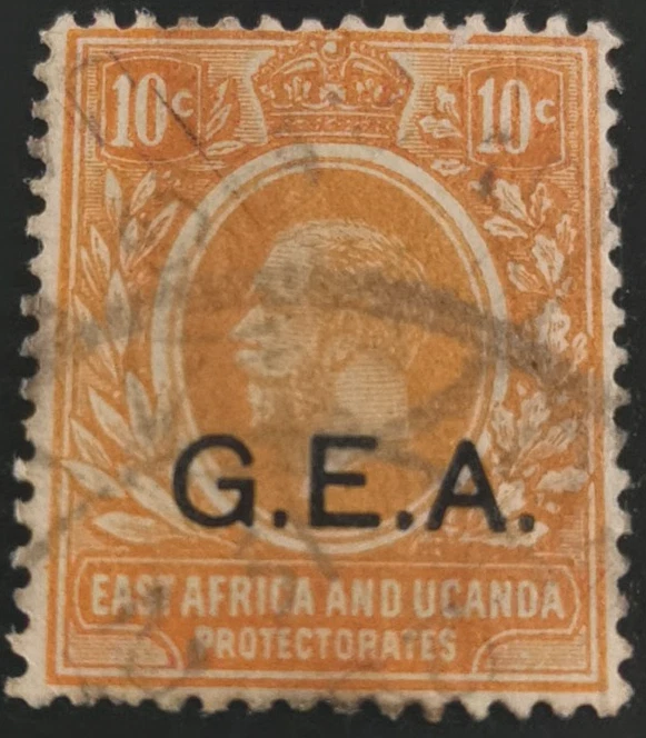 Tanganica: 1922 Rey Jorge V - Uganda británica y East A. (Sello coleccionable). Foto 1 de 1