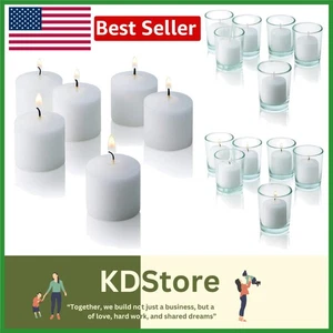 Bulk 72 White Votive Candles – Long-Lasting & Unscented - Picture 1 of 8