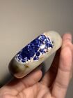 53.5mm Natural Blue Vein Crystal Round Bangle/ Bright Ceramic Royal Blue