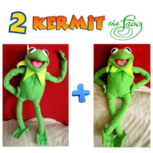 2 KERMIT MUPPETS TOYS RANA RENE HAND PUPPET SESAME STREET MUÑECO TITERE JUGUETES - Picture 1 of 24