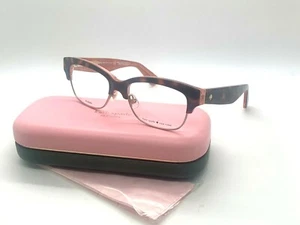 New Kate Spade SHANTAL QTQ HAVANA/GOLD/PINK 50-17-135MM Rx Eyeglasses /CASE - Picture 1 of 4