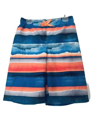 ZeroXposur Boys Swim Trunks Shorts  Size S-8 Small Aqua Blue Orange Gray - Image 1 of 4