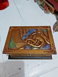 SCATOLA PER GIOIELLI/BEVANDE FATTA A MANO IN UN VOLTO DI BUDDHA DALL'INDONESIA -S/M - Foto 1 di 12
