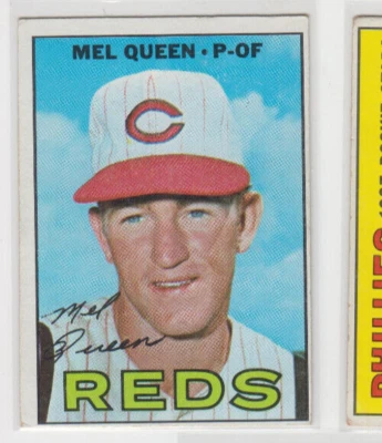 1967 TOPPS #374 MEL QUEEN  REDS  INCOMPLETE STAT LINE VARIATION    VGEX+ - Image 1 of 2