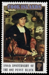 COOK ISLANDS 1035 - Penny schwarz ""Porträt von Georgia Gisze"" (pb80164) - Bild 1 von 1