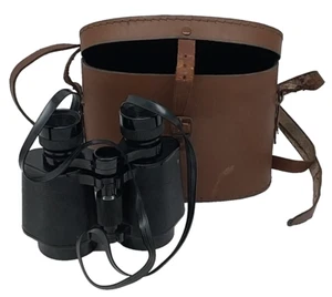 Vintage Small Basic Binoculars West Germany in British Leather Case - Picture 1 of 23