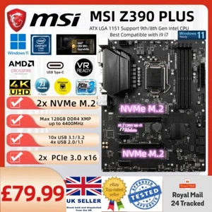 MSI Z390 PLUS LGA1151 ATX Motherboard For 8th 9th Gen i3 i5 i9-9900K i7-9700K - Picture 1 of 17