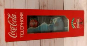 Nuevo en caja 1994 Coca Cola Polar Bear pulsador teléfono vintage - Imagen 1 de 9