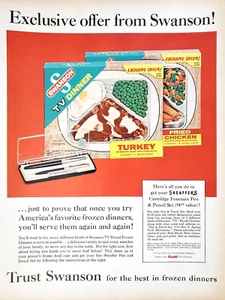 PRINT AD Swanson Frozen TV Dinners 1962 10.5x13 Turkey Fried Chicken - Picture 1 of 1