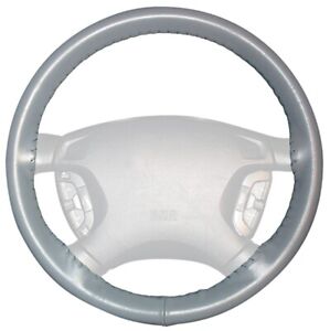 Wheelskins Gray Genuine Leather Steering Wheel Cover for Chevy (Size AXX)