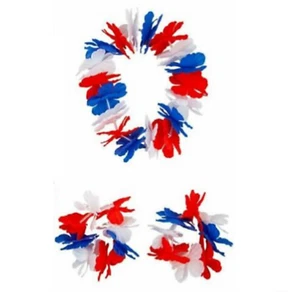 Union Jack GB King's Krönung Rot Weiß Blau Stirnband & Manschette Party Zubehör - Bild 1 von 1