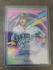 2020 Topps Fire 🔥🔥Austin Nola🔥🔥Auto 1/25 Magenta **Book End 1 of 1**