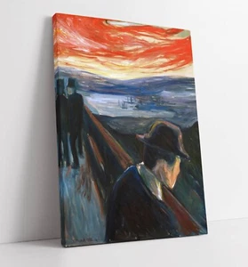 EDVARD MUNCH "DESPAIR" FAMOUS PAINTING -DEEP FRAMED CANVAS WALL ART PRINT - Picture 1 of 2