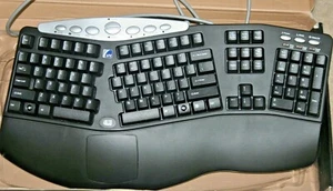 NEW Adesso TEMPEST ERGO KEYBOARD LEMO Tru-Form Media Contoured Ergonomic Black - Picture 1 of 5