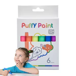 6pcs Bubble Pens DIY 3D Puffy Bubble Art Drawing Kids Christmas Gift Child-safe - Picture 1 of 8