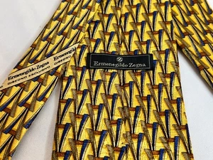 Ermenegildo Zegna italienische Designer-Krawatte aus 100 % Seide mehrfarbig Vintage für Herren - Bild 1 von 9