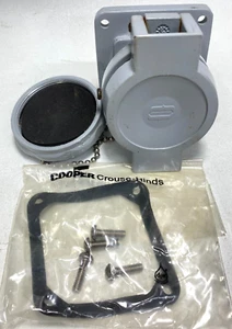 COOPER Crouse-Hinds CDR3023 30Amp 3Pole 2Wire 600V PowerMate Receptacle NEMA 4X - Picture 1 of 18
