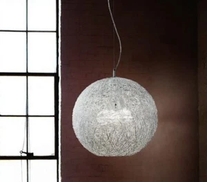 Lampadario moderno sfera metallo intrecciato cristalli IDEAL LUX 1 luce SCONTATA - Foto 1 di 8